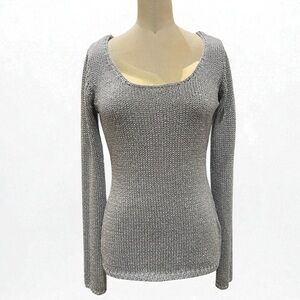 L&A Fashion silver knit top.